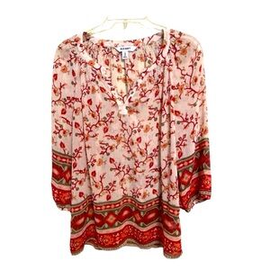 Old Navy Peasant Chiffon Blouse Medium